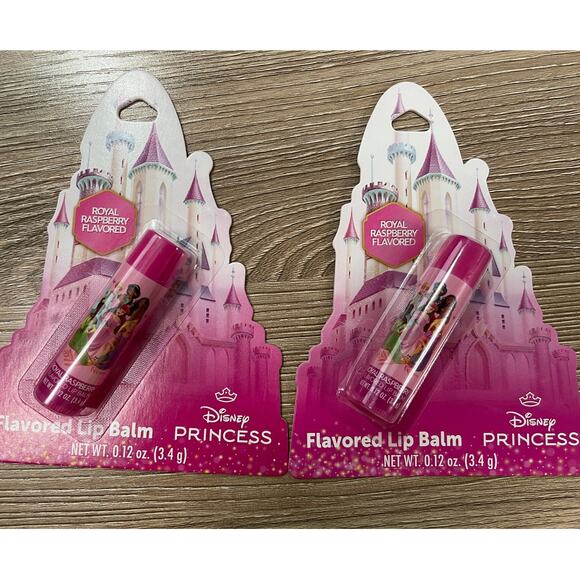 Disney Princess Royal Raspberry Flavored Lip Balms NEW 2 packs - Picture 1 of 7